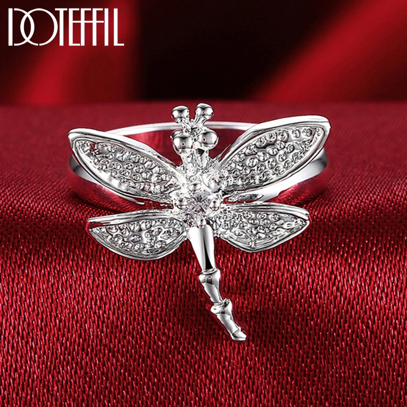 Top Trends: DOTEFFIL 925 Sterling Silver Dragonfly Ring For Women Wedding Engagement Party Fashion Charm Jewelry Shoppable Styles