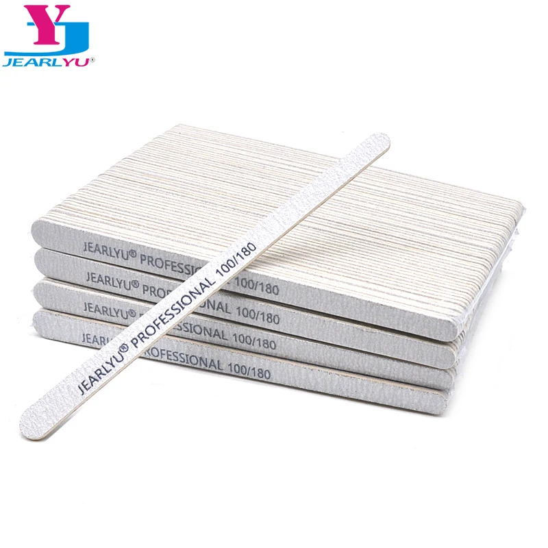 Top Trends: 200 Pcs / Lot Professional 100 180 240 Nail File Buffer Acrylic Gel Polish Grey Sanding Files Emery Board Manicure Nail Art Tools Shoppable Styles