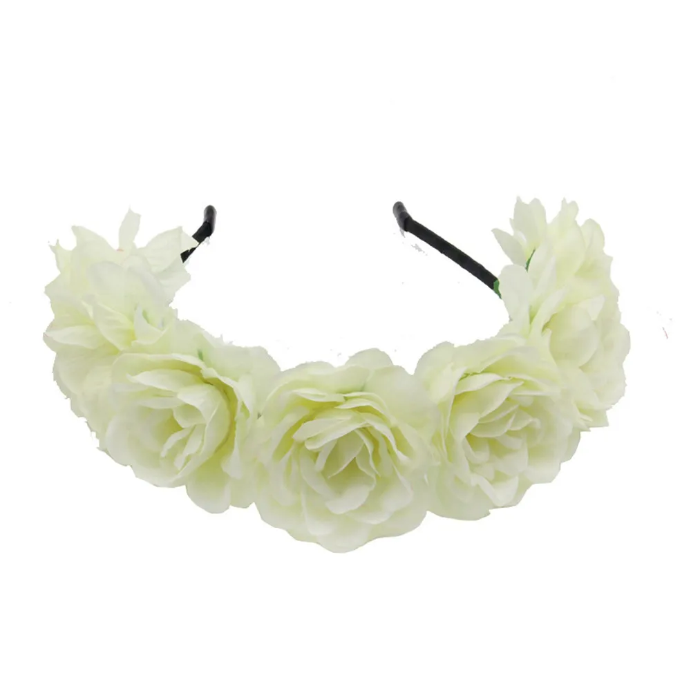 Top Trends: Women Bridal Girl Rose Flowers Head Hoop Crown Headband Wedding Headpiece Hair Band Accessories Artificial Wreaths Garland Shoppable Styles - Image 5