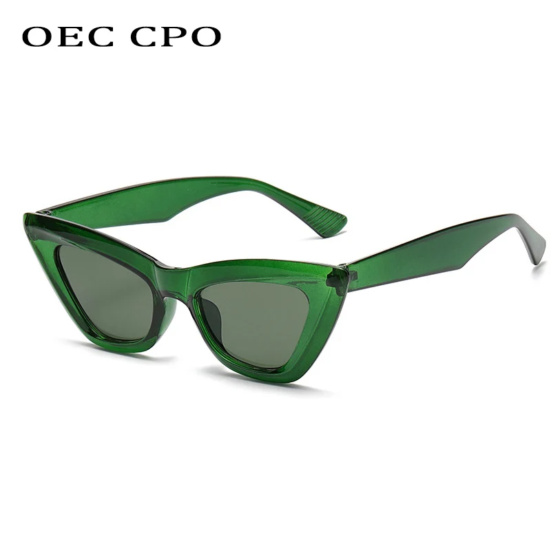 Top Trends: OEC CPO Retro Cat Eye Sunglasses Women Fashion Colorful Green Sun Glasses Lady Vintage Shades Eyewear Oculos Lunette De Soleil Shoppable Styles