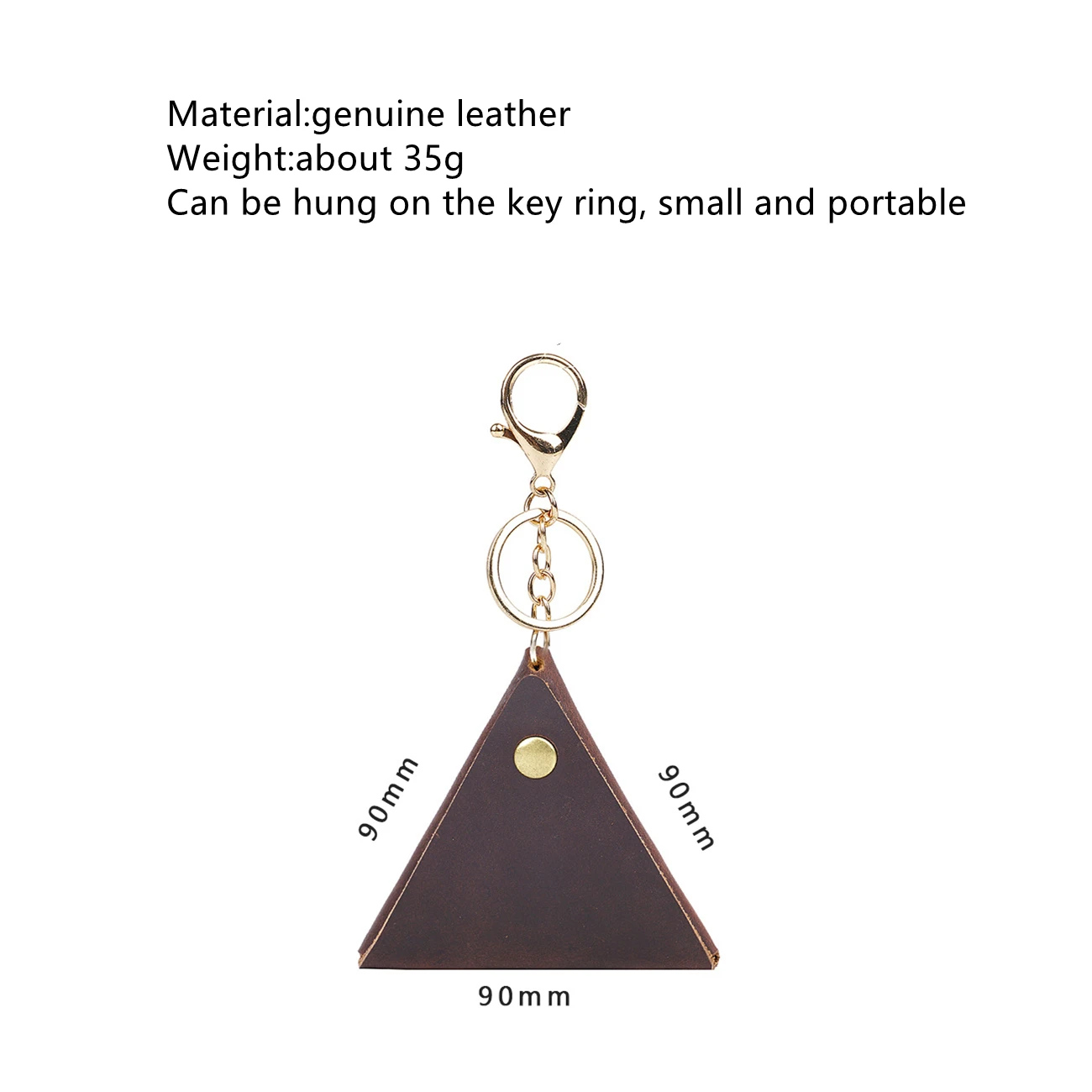 Top Trends: Triangle Genuine Leather Coin Purse Men Women Vintage Crazy Horse Cowhide Small Mini Storage Bag Pocket Holder Keychain Wallet Shoppable Styles - Image 2