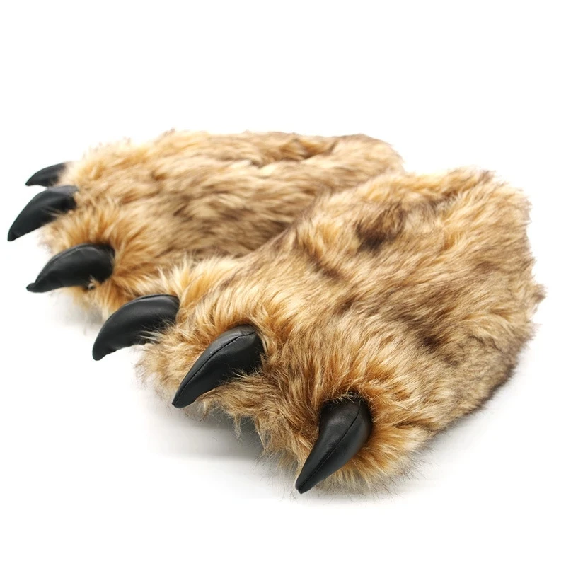 Top Trends: 2022 New Arrival Men's Indoor Animal Claw Slippers Unisex Plus Size 44 45 Faux Fur Fluffy Slippers Shoes Men Women Furry Slides Shoppable Styles