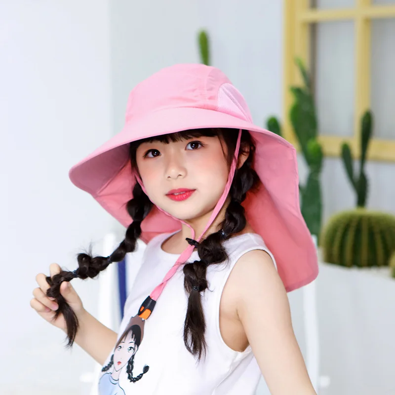 Top Trends: 2023 New Kids Summer Hat Girls Boys Sun Hat With Neck Flap UV Protection Safari Hat Baby Child Summer Travel Cap 4-9 Years Old Shoppable Styles