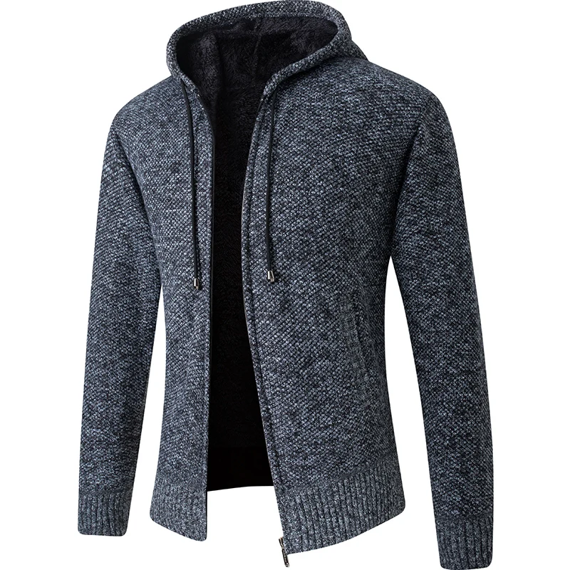 Top Trends: 2022 New Cardigan Mens Hooded Collar Fleece Warm Sweaters Coat Men Coat Hoodies Jacket Thick Full Solid Cardigan Male Coats Shoppable Styles