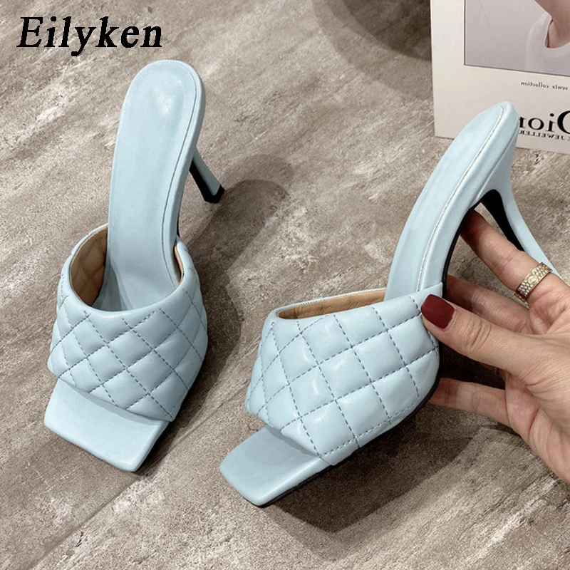 Top Trends: Eilyken Summer Women Mules Design Slippers Sandals Square Sole Slides High Heel 9CM Shoes Size 41 42 Shoppable Styles