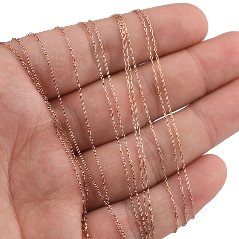 Top Trends: 2m Stainless Steel Rose Gold Steel Link Necklace Chain 0.25mm Thin Beading Cable Chains For Jewelry Making DIY Findings Supplies Shoppable Styles - Image 4