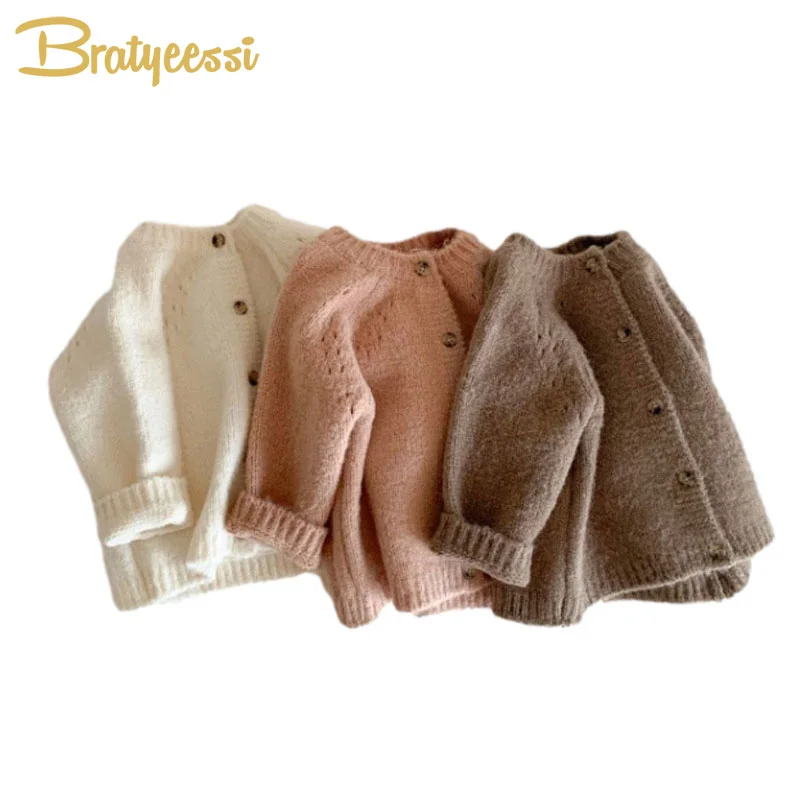 Top Trends: Autumn Winter Wool Baby Sweater For Girl Boy Knitwear Kids Cardigan Coat Toddler Sweaters Infant Clothing Knit Baby Clothes Shoppable Styles