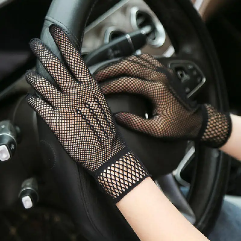 Top Trends: Lace Gloves Mesh Lace Gloves Five-finger Sexy Breathable Hollow Ladies Black Socks Nightclub Etiquette Dancing Finger GlovesA443 Shoppable Styles