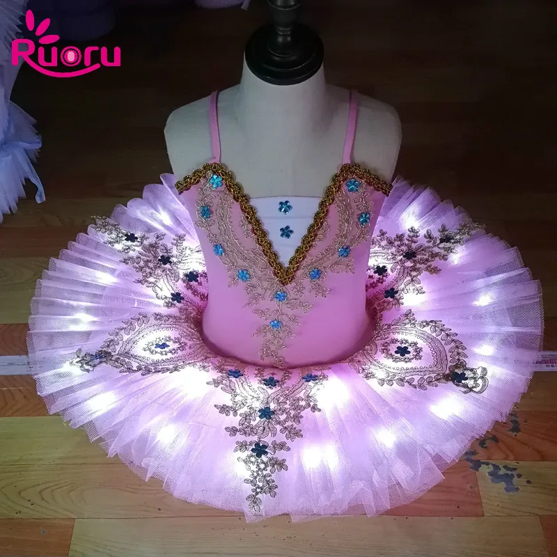 Top Trends: Ruoru Professional Ballet Tutu Skirt Ballerina Ballet Dress Kids Girls Adult Led Tutu Dance Costume Pancake Tutu Swan Vestido Shoppable Styles