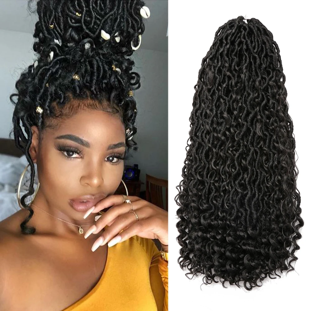 Top Trends: Synthetic Curly Faux Locs Crochet Hair Hippie Locs Goddess River Locs Braiding Hair Extensions Passion Twist Hair For Women Shoppable Styles