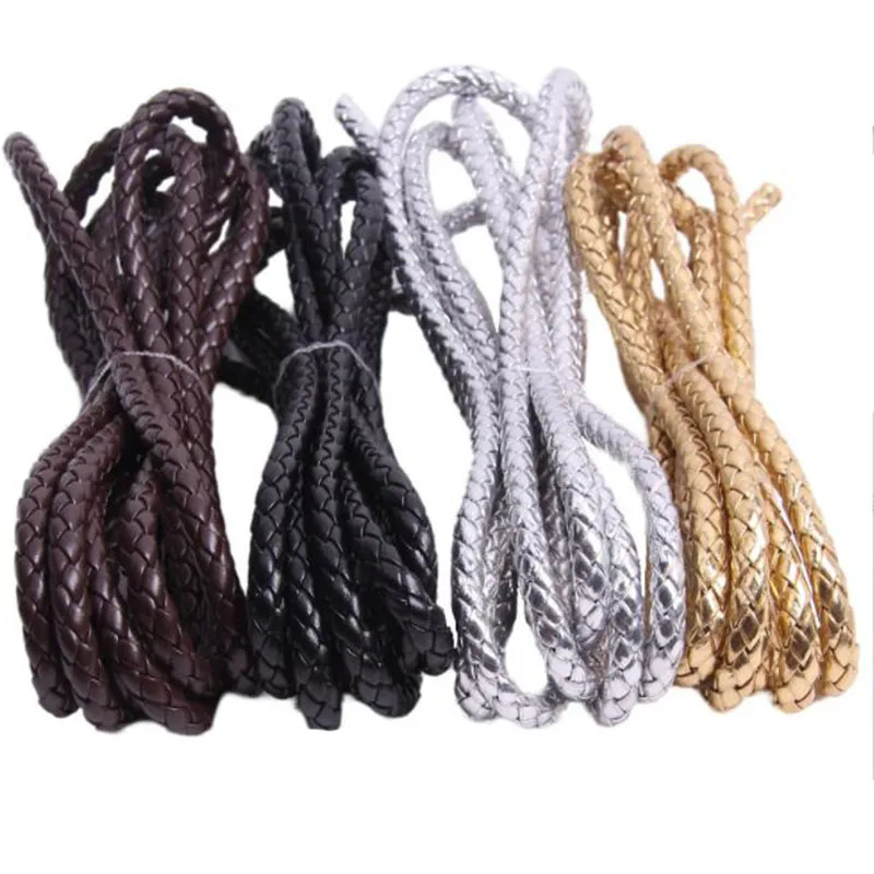 Top Trends: 2-5meter Brown Braided Round PU Leather Cord Rope 3 4 5 6 8 10 12 Mm Round Leather Cord String Rope DIY Necklace Bracelet Making Shoppable Styles