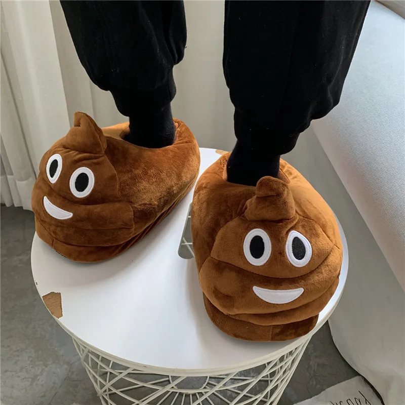 Top Trends: New Arrival Poop Men's Funny Slippers Winter Couples Plush Shoes Soft Indoor Cartoon Slippers Men Slides Non-slip House Shoes Shoppable Styles