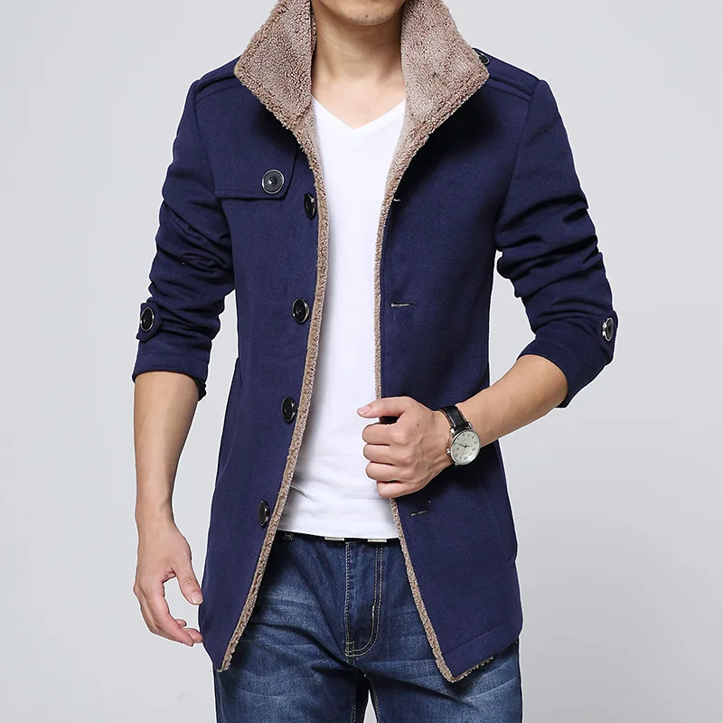 Top Trends: Winter Jackets Mens Casual Men Blends Fleece Warm Windbreaker Coats Men Jackets Clothing Fashion Bomber Jacket Men Coat Solid Shoppable Styles