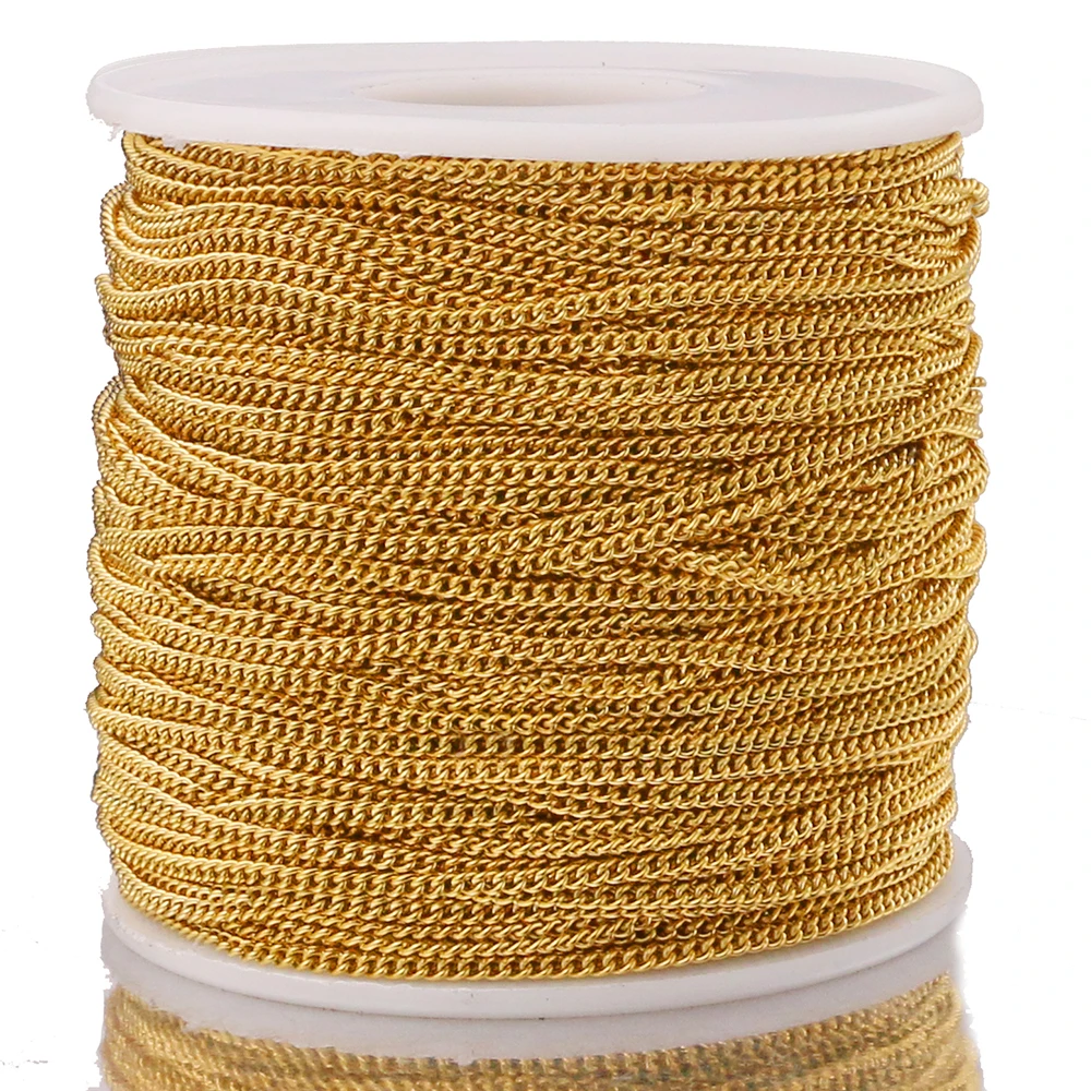 Top Trends: 2 Meters / lot Unwelded Gold Stainless Steel Curb Chains For Jewelry Making DIY Bracelet Necklace Side Chain Wholesale Lots Bulk Shoppable Styles