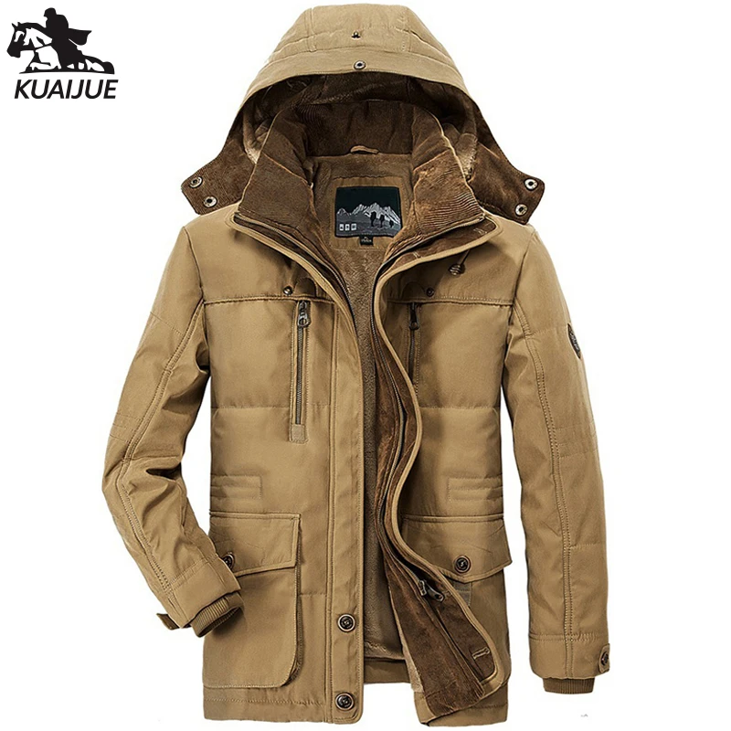 Top Trends: Winter Parka Men Jacket Middle Aged Jackets Mens Coat Plus Velvet Thickening Warm Cotton Coats Men&#039;s Casual Hooded Jackets 17023 Shoppable Styles