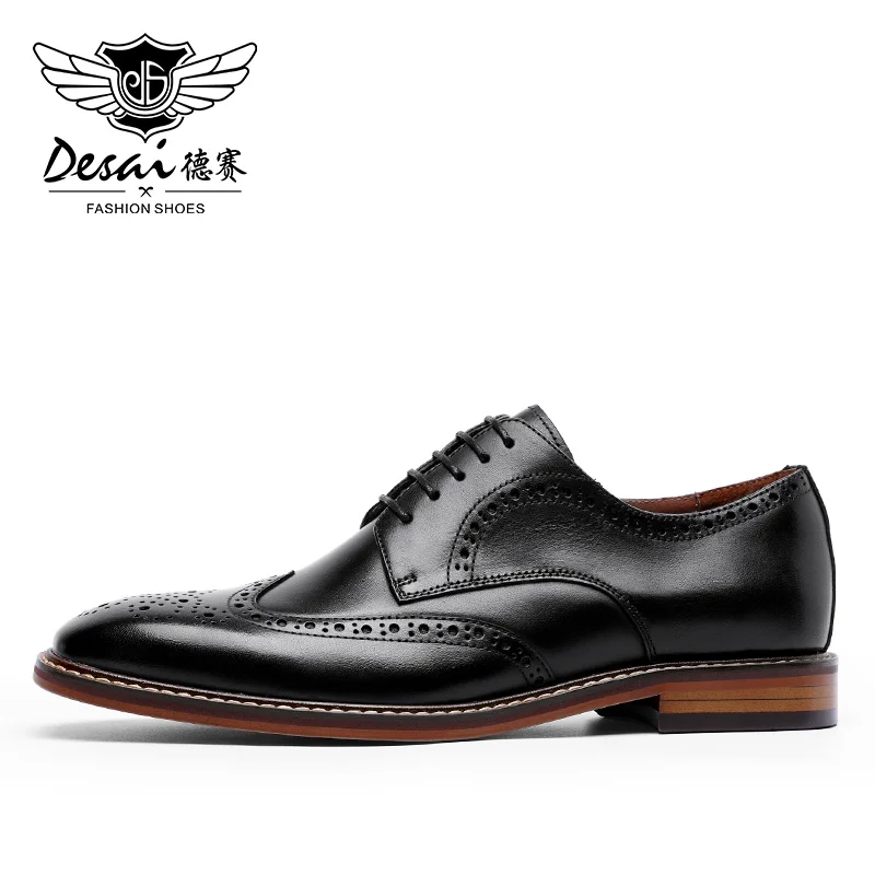 Top Trends: DESAI Men Shoes Business Dress Genuine Leather Shoes For Men Formal Casual Bullock Brogue Formal 2022 New Arrivals Up To Size 13 Shoppable Styles - Image 5