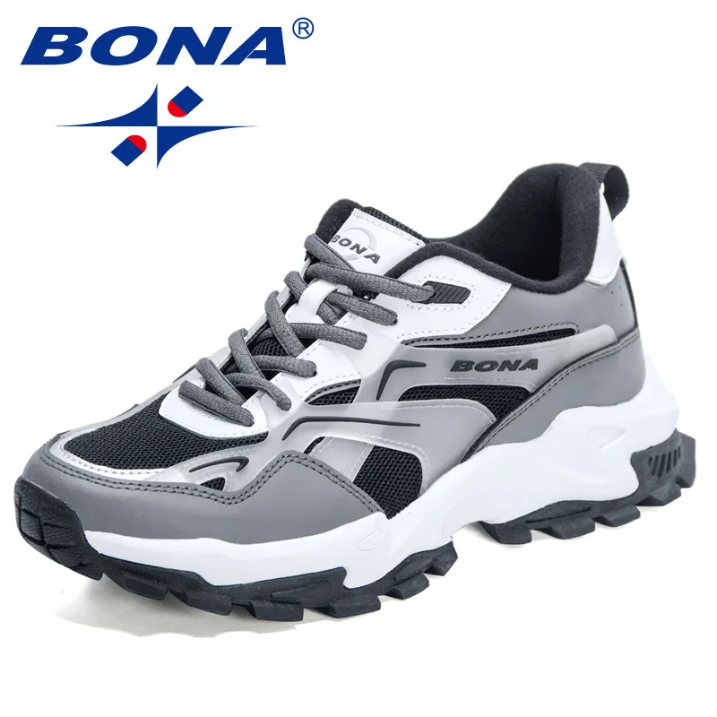 Top Trends: BONA 2022 New Designers Sport Shoes Man Breathable Walking Mesh Lace Up Light Flats Sneaker Men Running Jogging Shoes Mansculino Shoppable Styles