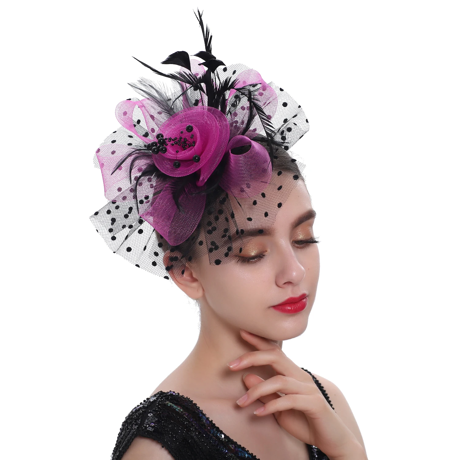 Top Trends: Vintage Women Feather Flower Fascinator Hat Ladies Hair Accessories Wedding Party Floral Mesh Veil Headband Hairpin Shoppable Styles