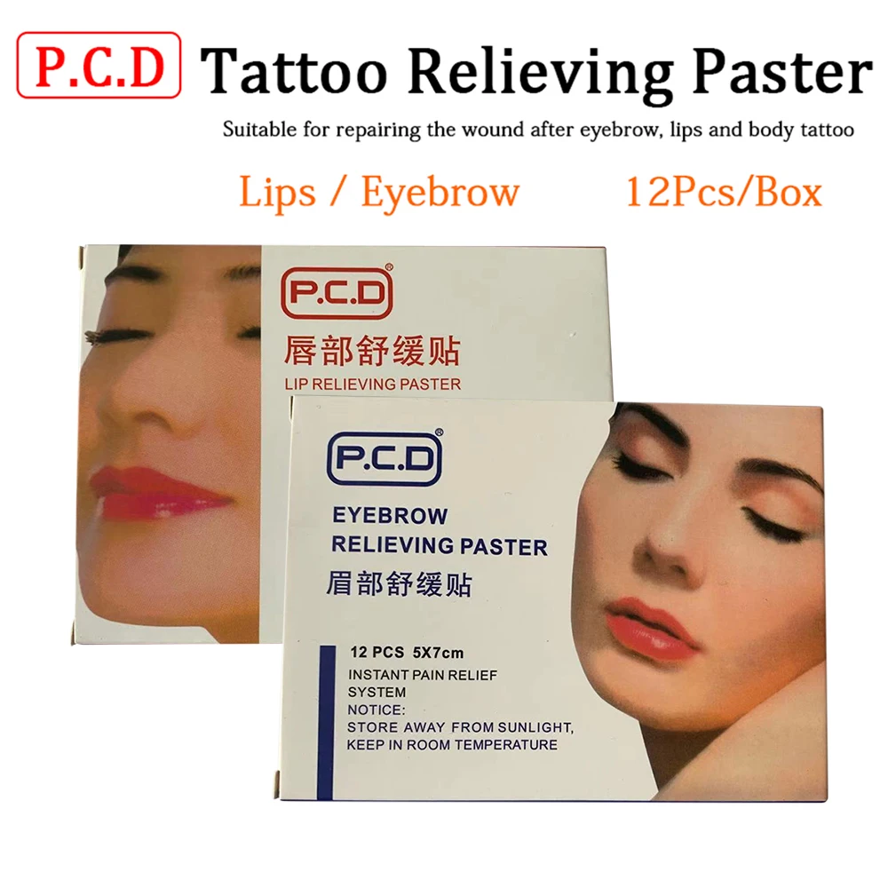 Top Trends: 12pcs / 60pcs Permanent Makeup Tattoo Pain Cream With Moisture PCD Paste Mask For Eyebrow Lip Tattoo Aftercare Tattoo Accessories Shoppable Styles