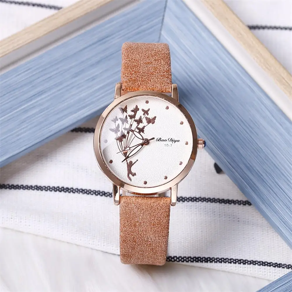 Top Trends: New Fashion Butterfly Women Watches 2023 Simple Brown Quartz Watch Vintage Leather Ladies Wristwatches Drop Shipping Clock Shoppable Styles