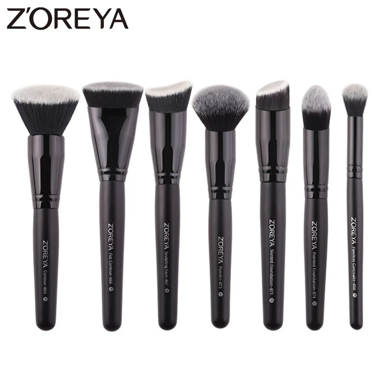 Top Trends: ZOREYA Black Makeup Brushes Set Eye Face Cosmetic Foundation Powder Blush Eyeshadow Kabuki Blending Make Up Brush Beauty Tool Shoppable Styles