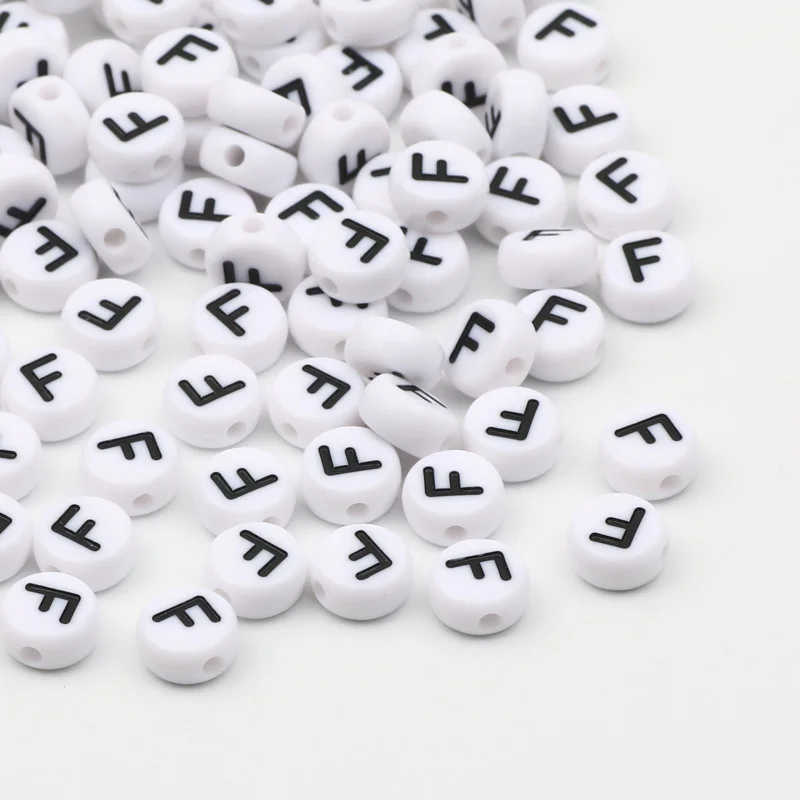 Top Trends: 50-500pcs English Letter Acrylic Beads 7mm White Round Alpahbet Loose Beads For Jewelry Making DIY Earrings Bracelet Accessories Shoppable Styles - Image 6