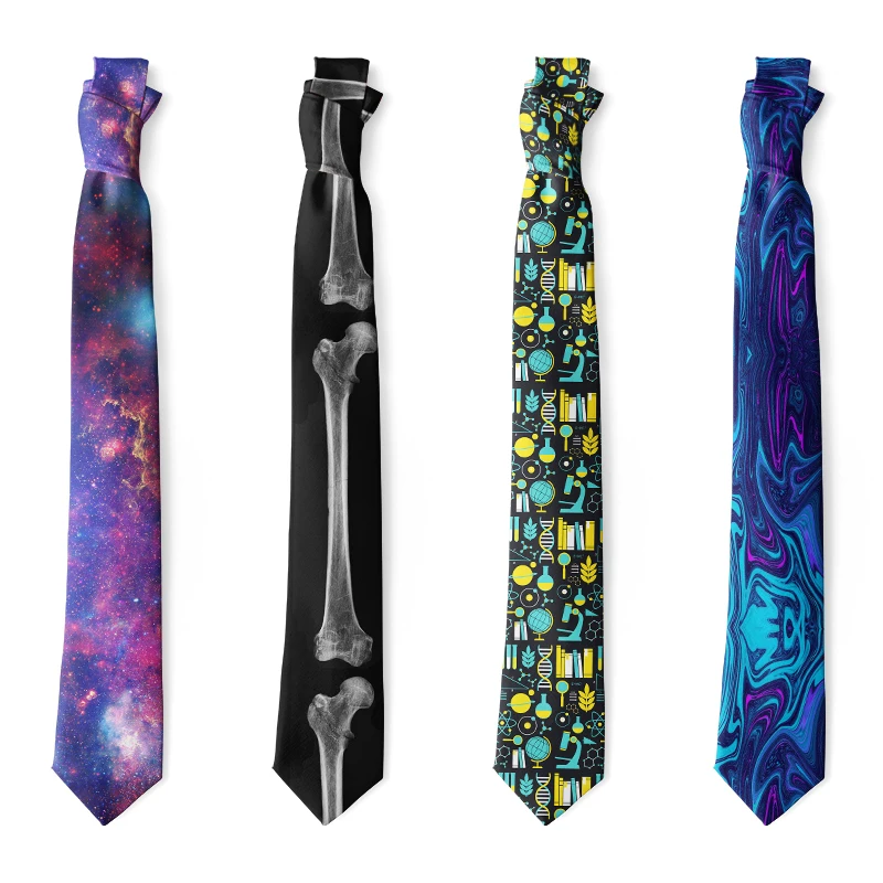 Top Trends: Fashion Mathematical Symbols Skeleton Printing Men's Ties Funny Slim 8cm Slim High-quality Nylon Ties Party Dinner Men's Ties Shoppable Styles