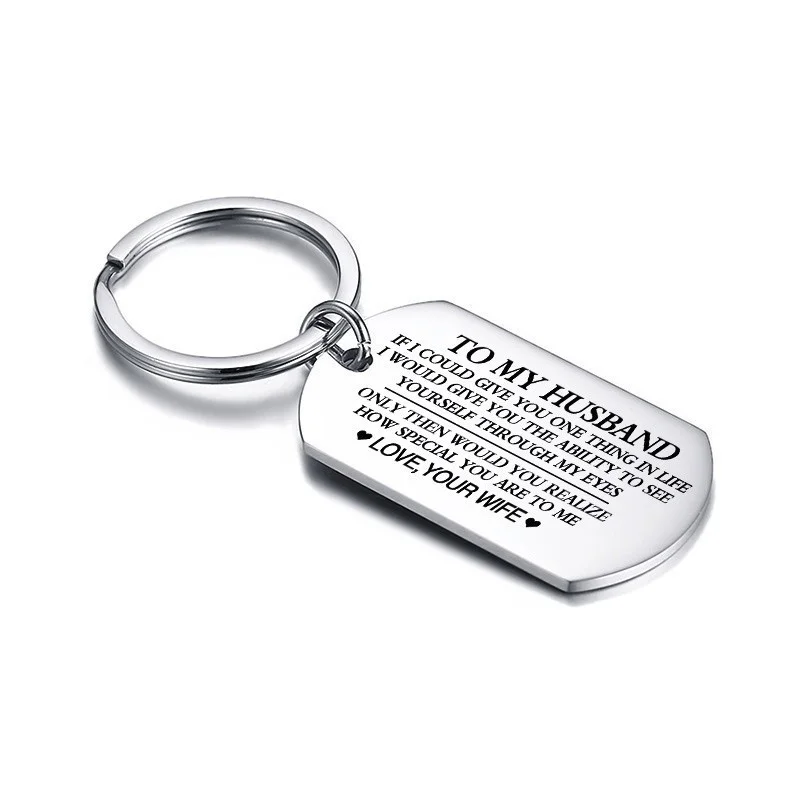 Top Trends: Vnox Classic Key Chain Ring For Men Smooth Surface Never Fade Stainless Steel Keychain TO HUSBAND Love Expression Custom Gift Shoppable Styles