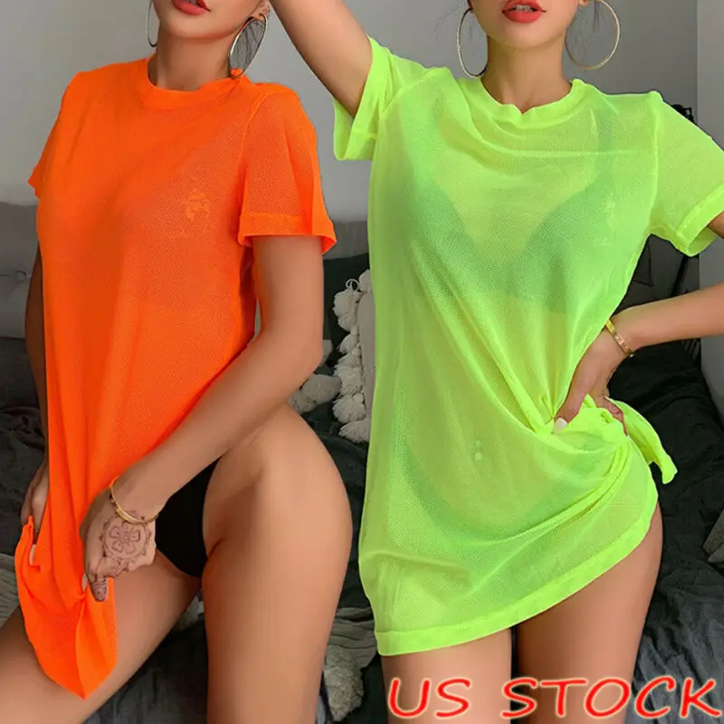 Top Trends: Women's Sheer Bikini Cover Up Swimwear Swim Bathing Suit Summer Beach Mini Dress Ropa De Playa Mujer Vestidos Playeros Shoppable Styles