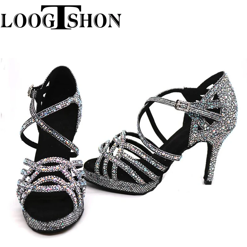 Top Trends: LOOGTSHON Wedding Shoes For Women Salsa Dance Shoes Woman Sandals With Platform Silver Dance Shoes Rhinestone Shoppable Styles - Image 3