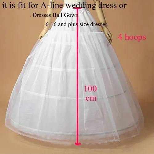 Top Trends: Jupon White 4 Hoops Petticoats For Wedding Dress Ball Gown Plus Size Bride Petticoat 4 Circles One Layer Tulle Underskirt Shoppable Styles