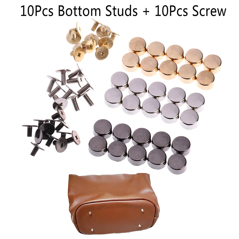 Top Trends: 10sets Feet Screw DIY Leather Buttons Screw Wear Protection Bag Bottom Studs Rivets For Bag For Bags Hardware Belt Accessories Shoppable Styles