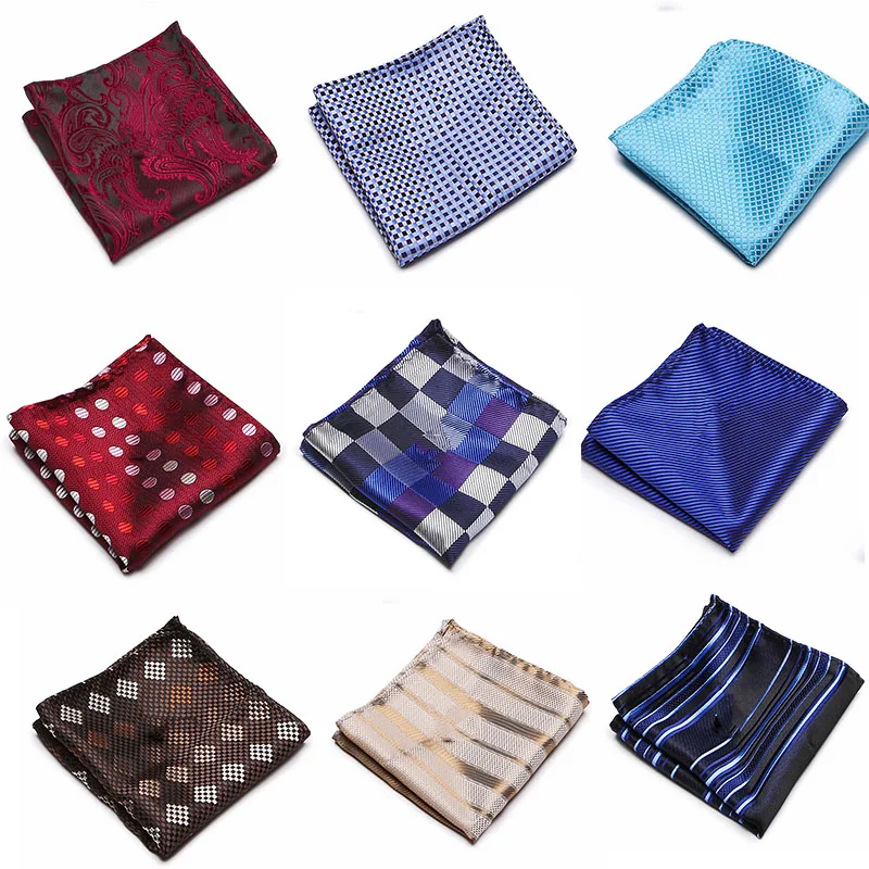 Top Trends: New Paisley Floral Men Silk Satin Pocket Square Hanky Jacquard Woven Luxury Classic Wedding Party Handkerchief Shoppable Styles