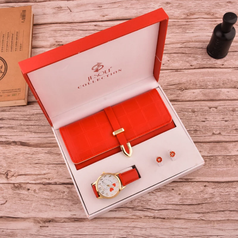 Top Trends: Women's Fashion Quartz Watch Wallet Earrings 3pcs Set Gift Box Mother's Day Christmas New Year Gifts Ladies Watches Gift Sets Shoppable Styles