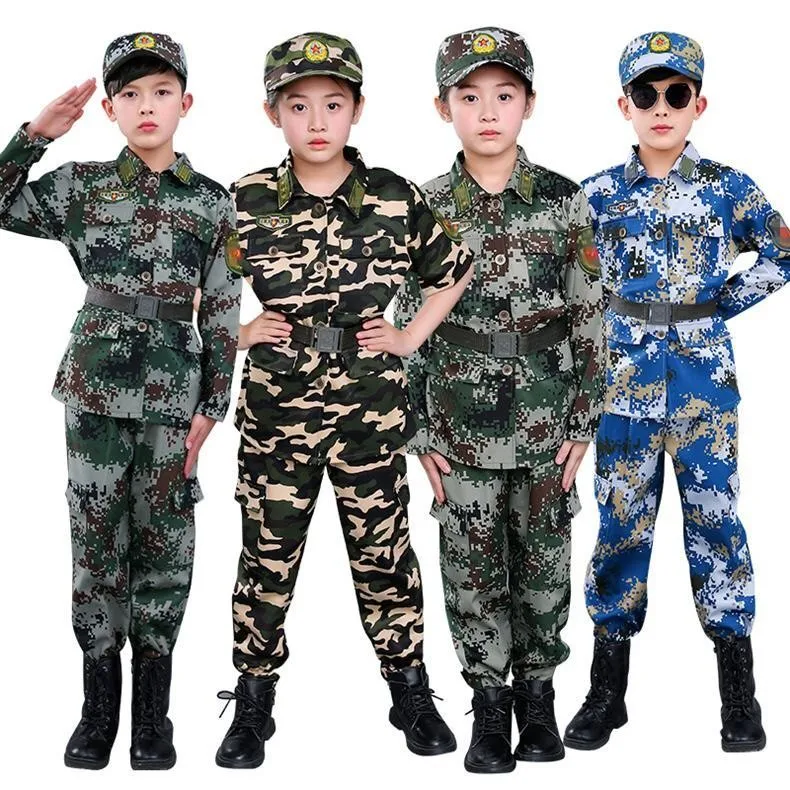 Top Trends: New Military Uniform For Kids Training Suit Boy Special Force Combat Jacket Pants Set Army Camouflage Children Soldier Clothes Shoppable Styles