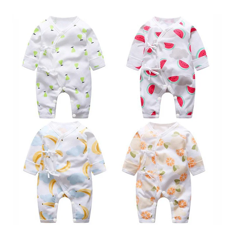 Top Trends: Baby Clothes V-Neck Jumpsuit Newborn Cute Cartoon Fruit Long Sleeve Cotton Baby Boy Baby Girl Clothing Suit Pajamas Disfraz Bebe Shoppable Styles