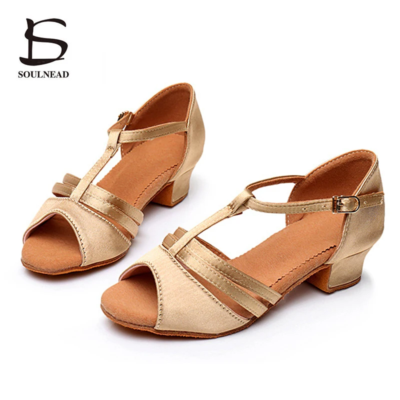 Top Trends: Children Girls Salsa Dance Shoes Kids Latin Tango Dance Shoes Low Heels 3.5cm Soft Sole Women Ballroom Dancing Shoes Sandals Shoppable Styles