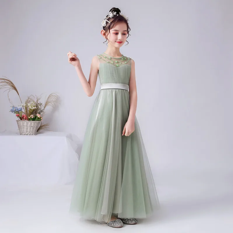 Top Trends: Dideyttawl Tulle Flower Girl Dresses For Wedding And Party Beading Birthday Princess Formal Pageant Gowns Concert Dress Junior Shoppable Styles