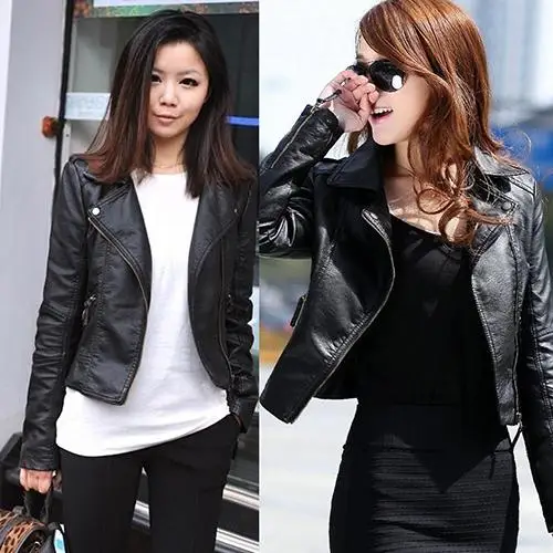 Top Trends: Punk Women Faux Leather Motorcycle Zipper Fashion Slim Fits Jacket Outwear Coat Hot Sales 2020 Shoppable Styles