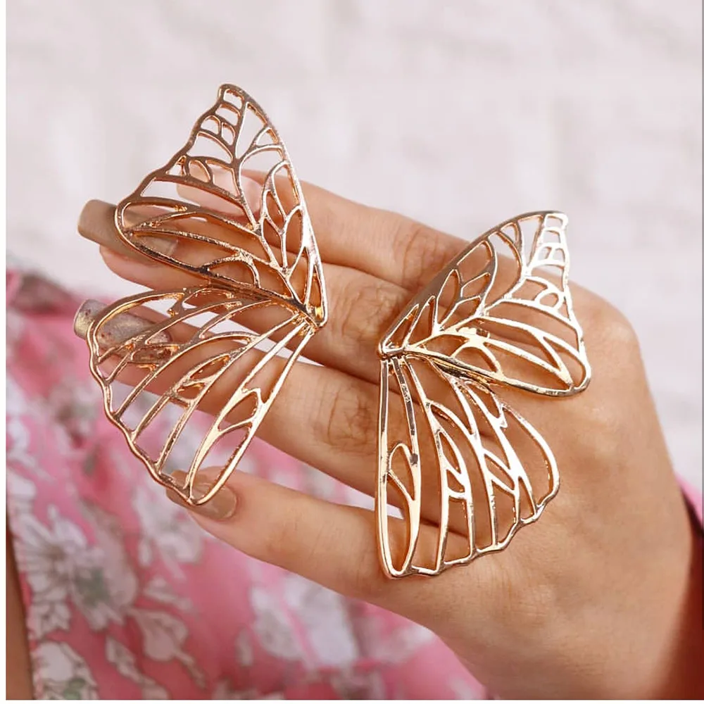 Top Trends: Lost Lady Large Hollow Metal Butterfly Stud Earrings For Women Large Statement Earrings Wholesale Jewelry Female Bijoux Gifts Shoppable Styles