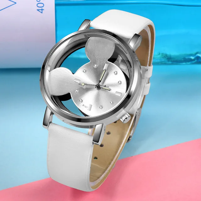 Top Trends: Luxury Mickey Women Watches Brand Fashion Lady Stainless Steel Hollow Quartz Women &#039;s Clock Relogio Feminino Reloj Mujer Shoppable Styles