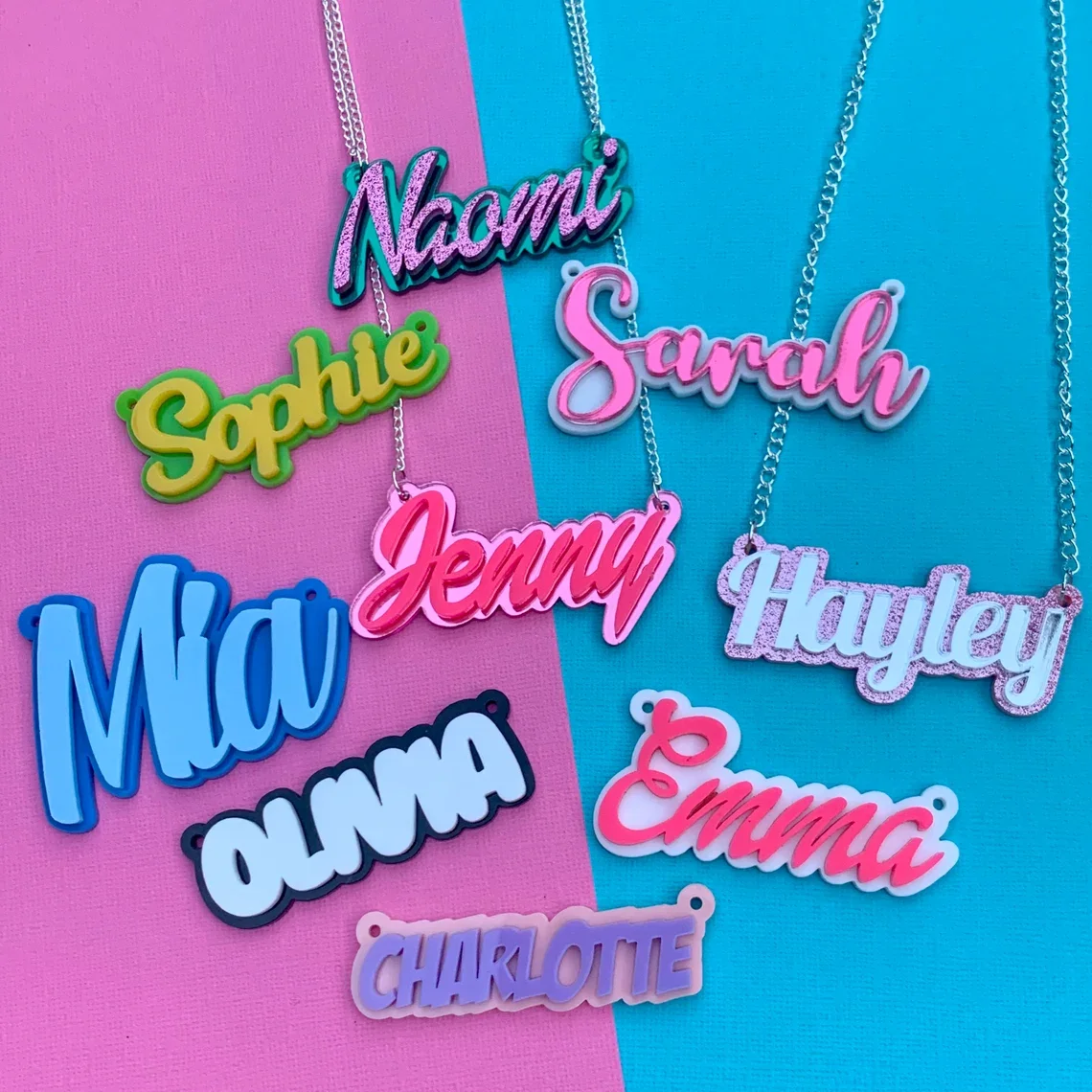 Top Trends: Custom Name Acrylic Necklace Personalized Acrylic Choker Pendant Jewelry For Women Baby Gifts Shoppable Styles