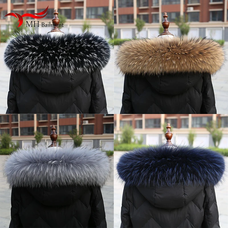 Top Trends: 2020 New Style Real Raccoon Fur Collar Ladies Plush Fleece Fashion Warm Comfortable Scarf Coat Collar Women Hot Sale Shawl Shoppable Styles