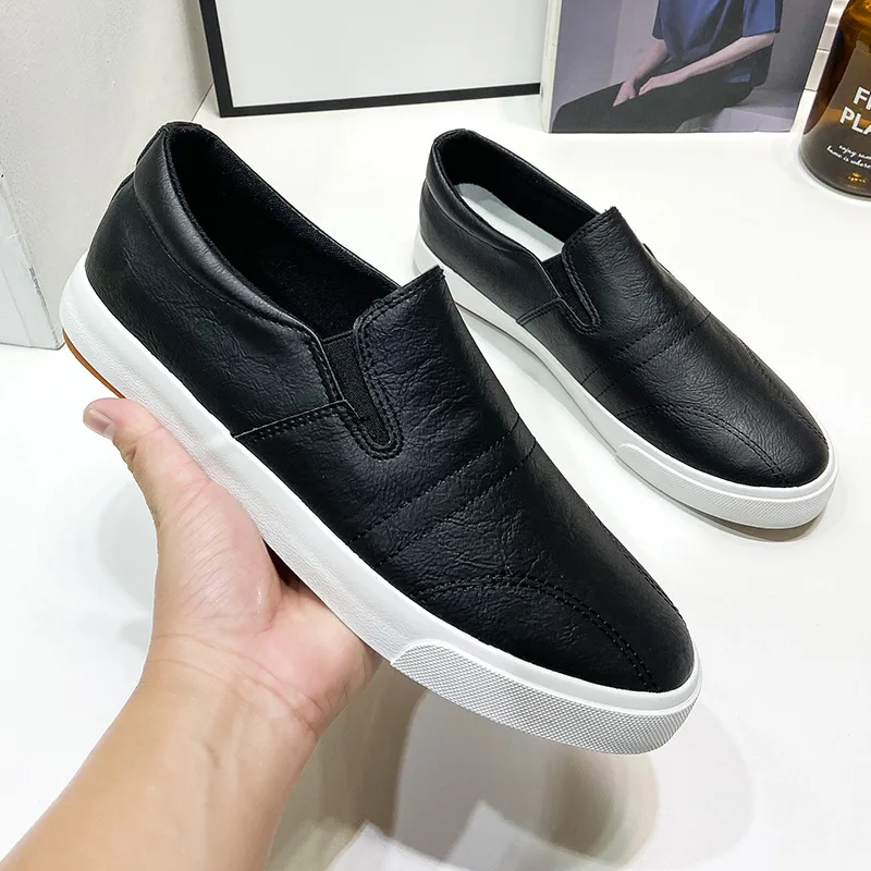 Top Trends: New Leisure Men Pu Leather Flats Shoes Slip On Outdoor Casual Shoes Low Top Lazy Shoes Non Slip Loafers Moccasins For Male Shoppable Styles