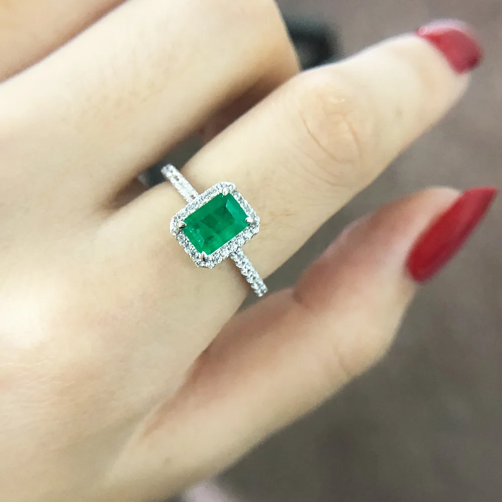 Top Trends: Charm Luxury 925 Silver Tourmaline Paraiba Finger Rings For Women Fashion Green Ring Women Jewelry Accessories New Bijoux Shoppable Styles - Image 2