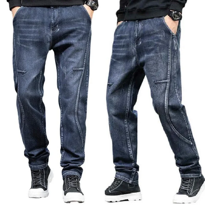 Top Trends: Men&#039;s Jeans Harlan Stitching Jeans Loose Hip Hop Baggy Denim Pants Men Cargo Trousers Size 28-44 Shoppable Styles