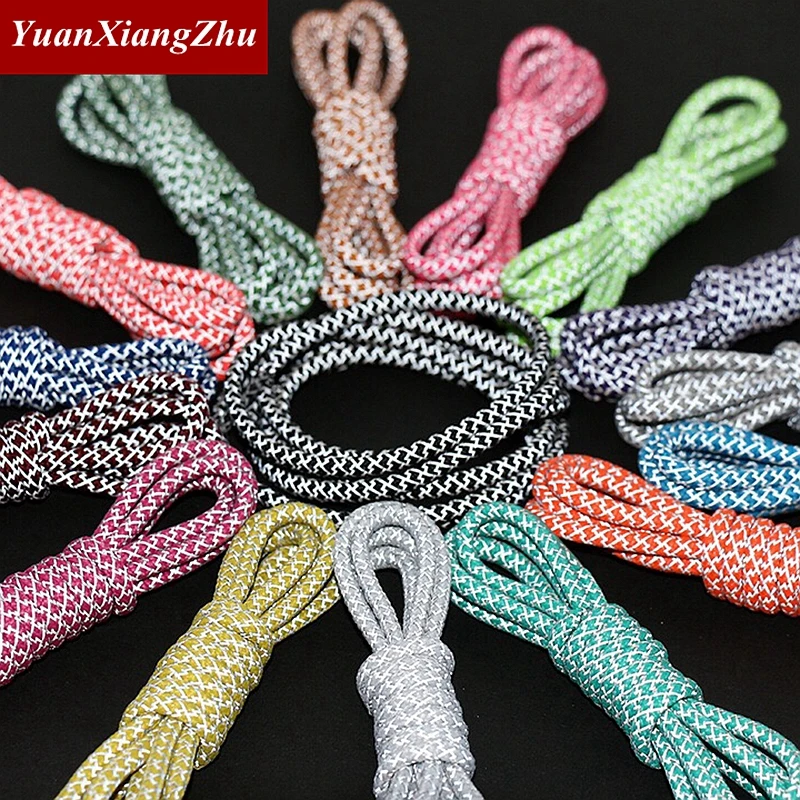 Top Trends: 1Pair 3M Reflective Shoelaces For Sneakers Shoe Laces Safety Reflective Shoelace Round Laces Shoes Strings 100 / 120 / 140 / 160cm Shoppable Styles