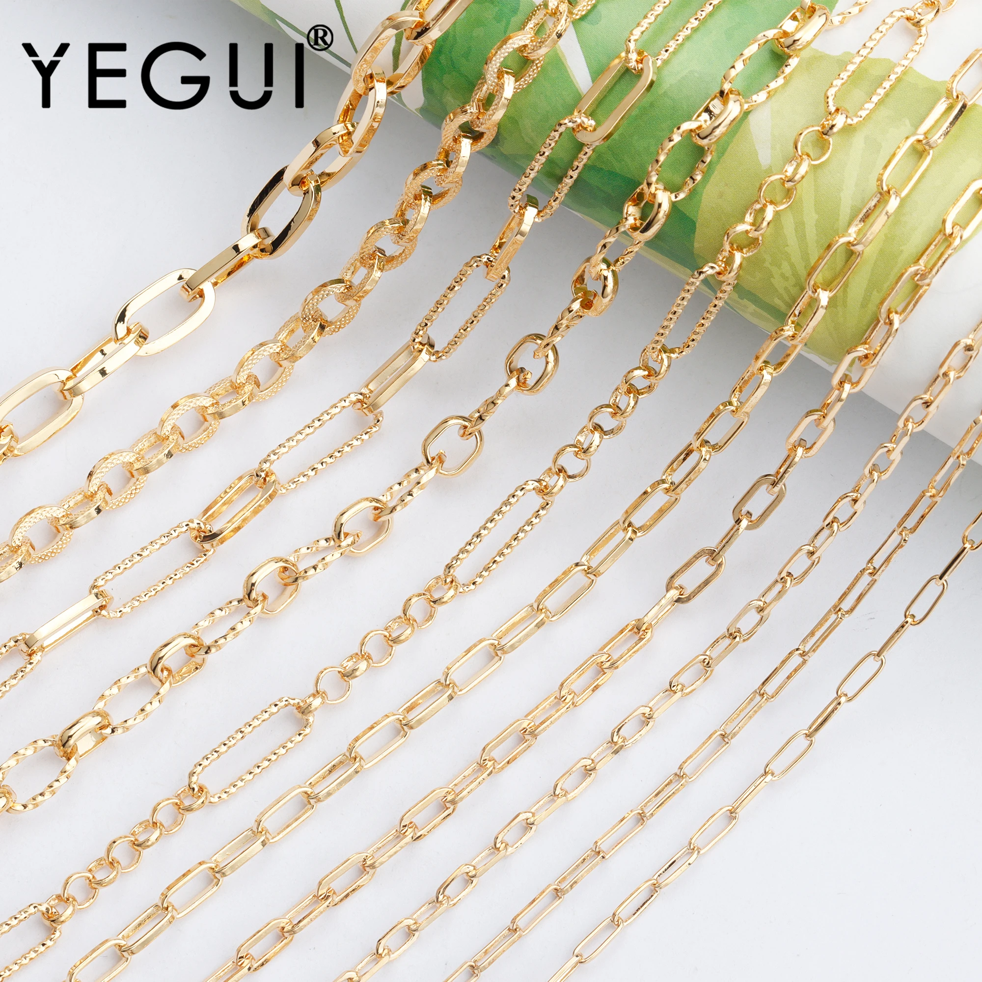 Top Trends: YEGUI C86, jewelry Accessories, diy Chain, 18k Gold Plated, 0.3 Microns, diy Bracelet Necklace, charms, jewelry Making, hand Made, 1m / lot Shoppable Styles