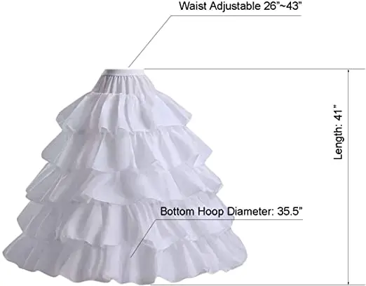 Top Trends: Entrancing Women's Crinoline Petticoats Underskirt Slips With 4 Hoops 5 Layers Ruffles For Wedding Dress Ball Gown Shoppable Styles - Image 2