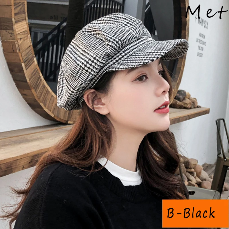 Top Trends: W03 Women's Hat Berets For Women's Autumn And Winter Beret Female Navy Hat Fashionable Casual Octagonal Retro Hats Peaked Cap Shoppable Styles